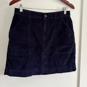 Navy Corduroy Mini Skirt
